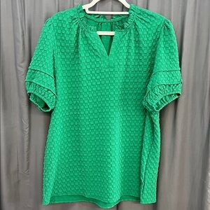 Green Textured Women's Top